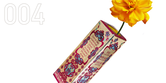 豪華絢爛印刷の紙製一輪挿しカバー（金）