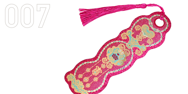 豪華絢爛印刷の紙製しおり（ピンク）